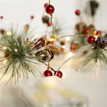 Vánoční Osvětlení LED Měď Světla Borovice Kužel Řetězec Světla LED Víla, girlandy Pro Vánoční Stromek, Domov, Dekorace