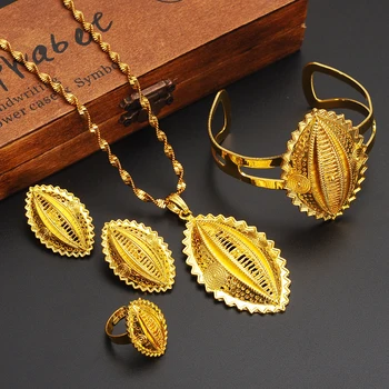 NOVÝ Etiopský zlaté Šperky sady etnické šperky, Zlato naplněné Habesha Svatební Šperky Africké Svatební Etiopie ženy muži Dárek