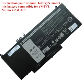 7XINbox 7,6 V 62Wh Originální Baterie Notebooku 6MT4T 7V69Y TXF9M 79VRK Pro Dell Latitude 14 5470 E5470 15 5570 E5570 15 3510 M3510