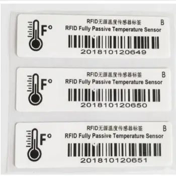 UHF RFID Plně Pasivní Čidla Teploty Nálepka Tag pro studené logistickém řetězci