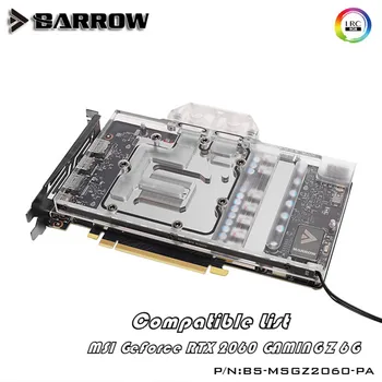 Barrow plné krytí GPU Vodní Blok pro MSI RTX 2060 GAMING Z 6G VGA BS-MSGZ2060-PA