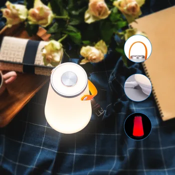 Přenosný Bezdrátový Lucerna Stmívatelné Noční Světlo, Dobíjecí Lampa Touch Senzor, Venkovní Táboření S USB Nabíječkou