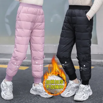 Nový 2020 Děti Teplý Charakter Kalhoty Dívky Zimní Kalhoty Kids Bavlněné Outdoorové Kalhoty Oblečení Velký Legíny Dívka Dna 5-15Y