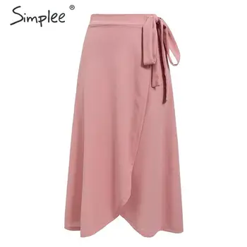 Simplee-line ženy midi sukně motýlek rozcuchané ženské sukně Elegantní asymetrický ležérní streetwear plus velikost dámy sukně