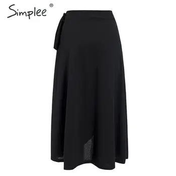 Simplee-line ženy midi sukně motýlek rozcuchané ženské sukně Elegantní asymetrický ležérní streetwear plus velikost dámy sukně
