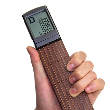 Přenosné 6-Tone Pocket Guitar Chord Trainer Nástroj Praxe LCD Hudební Nástroj, Praxe, Akordy, Nástroje, Kytarové Příslušenství Nástroje