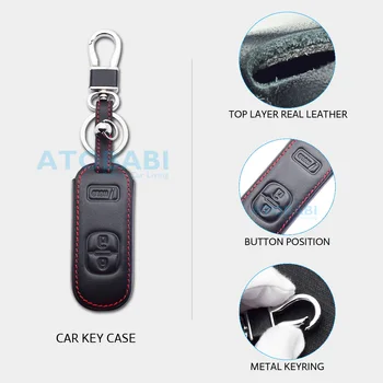 Kožené Auto Klíč Pouzdro Pro Mazda 3 6 CX9 CX3 CX5 CX7 Rychlost Smart Centrál na Dálkové Fob Chránič Kryt Klíčenka Taška Auto Příslušenství