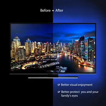 LED pásek světla pro TV RGB podsvícení 5V USB světlo pro PC 2M SMD5050RGB Vodotěsné Barevné měnící se noční světla s dálkovým