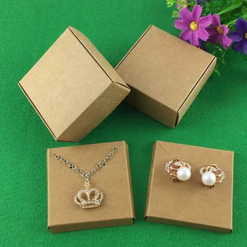 50Set Kraft šperkovnice A Šperky Karty Náušnice/Náhrdelník BOX Prázdný Šperky Displeje, Obaly Šperky /Ručně vyráběné Dárkové Krabice