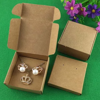 50Set Kraft šperkovnice A Šperky Karty Náušnice/Náhrdelník BOX Prázdný Šperky Displeje, Obaly Šperky /Ručně vyráběné Dárkové Krabice