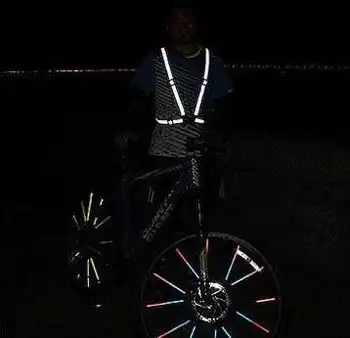 1 ks Unisex Venkovní jízda na Kole Bike Bezpečnostní Vesta Stuha Světle Kole Reflecing Elastické popruhy pro noc na koni běh Jogging