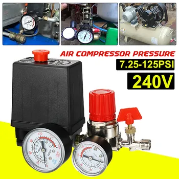 Vzduchu Kompresor Tlak Čerpadla Spínač Ovládání 240V Potrubí Pomocného Regulátoru 7.25-125 PSI regulační Ventil s Rozchodem