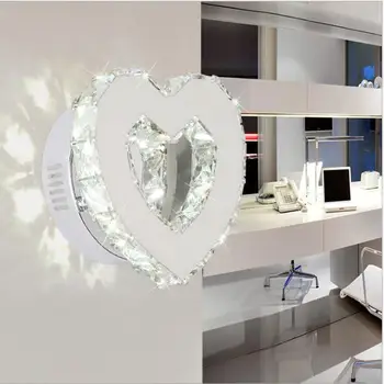 Moderní Krystal ve tvaru Srdce Zrcadlo, Lampa LED Nástěnné Světlo IC Ovladač 110/220v 18w Koupelna Lampa Nástěnné Svítidla / nástěnné svítidlo wandlamp