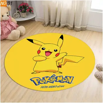Komiks Pokemon Pikachu Kolo dětské non-slip mat Anime lovely print koberec Domov dětský pokoj dekorace kulatý polštář