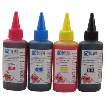 Univerzální 4 Barvy Dye Inkoustem Pro Tiskárny EPSON Premium 100ML 4 Barevný Inkoust BK C M Y pro všechny tiskárny EPSON ciss inkoust