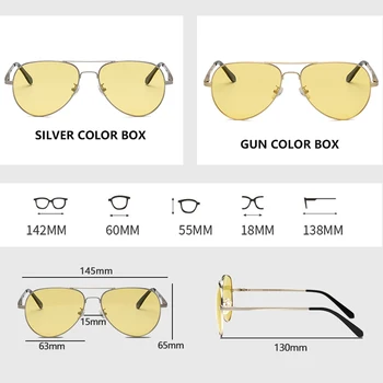 Sluneční brýle Muži Žlutá Noční Vidění Objektiv Anti-oslnění Řidiče Brýle Pro Muže Pilot Polarizační Brýle pro Muže, Ženy Dropshipping