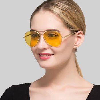 Sluneční brýle Muži Žlutá Noční Vidění Objektiv Anti-oslnění Řidiče Brýle Pro Muže Pilot Polarizační Brýle pro Muže, Ženy Dropshipping