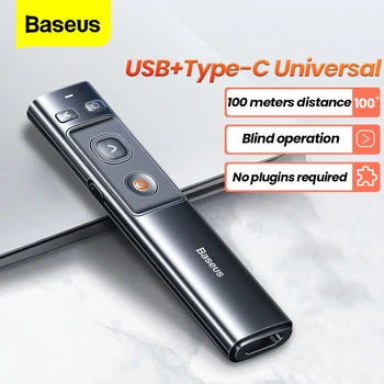 Baseus Wireless Presenter Pero 2.4 Ghz USB Adaptér Dálkový ovladač Ukazatel Červené Pero PPT Prezentace v Power Pointu Ukazatel