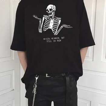 Žádné Tělo Bez Mozku, Ale Stále V Bolestech T Shirt Ženy Grunge Grafické Tees Halloween T-shirt Bavlněné Topy Harajuku Dívka Dropshipping