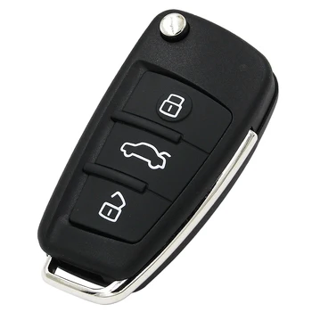 3 Tlačítko Upgrade Skládací Flip Vzdálené Smart Auto Klíče 433MHz Čip ID48 P/N: 8X0 837 220 D s Uncut Blade pro Audi A1 TT R8 Q3