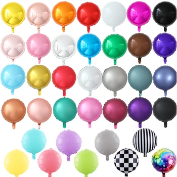 10pcs 18inch Kovové Čisté Kolo Fólie Balón, Svatební Dekorace Narozeniny Helium Macaron balón Kulatý Palloon Album
