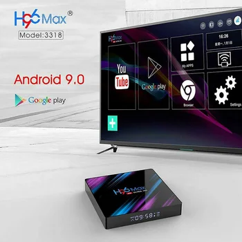 Travor set top box H96 max tv box Android 9.0 smart tv box USB 3.0 4GB RAM RAM 32GB ROM 4K WiFi Youtube přehrávač Médií, 3D Set-Top
