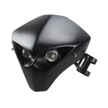 Univerzální Matná Černá Lebka LED Světlomet Kapotáž Motocykl Hlavu Světlo Lampa 12v Pro Harley Honda Yamaha Suzuki Kawasaki