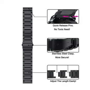 Originální řemínek Pro Xiaomi Amazfit GTR 2E hodinky kapela Pro Huami Amazfit Stratos 2 2S náramek 22mm Nerezové oceli, Pásek, Náramek