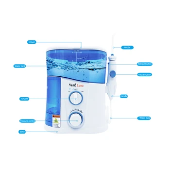 Ústní Irigátor Vodu, Zubní Pastu proud Vody 1000 ML Nádrž na Vodu S UV Dezinfekce Vodotěsné Zuby Čistší