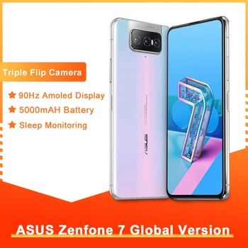 Původní ASUS Zenfone 7 Smartphone 8 RAM 128 ROM Snapdragon 865 5000mAh NFC Android Q Triple Flip Fotoaparátu Globální Verze 5G Telefon