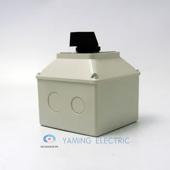Yaming elektrické YMW26-32/3M Přechodu cam otočný spínač otočný knoflík 32A, 3 fáze 3 polohy s vodotěsné krabici IP65 interruptor