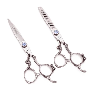5.5 6 7 7.5 8 Professional Kadeřnické Nůžky 440C Holič Nůžky Stříhání Vlasů Ztenčení Nůžky Dog Grooming Nůžky 9006#
