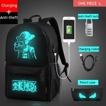 Senkey Světelný Noční Osvětlení USB nabíjecí aktovka chlapec dívka dospívající mládež Kreslený batoh školní taška Student book bag