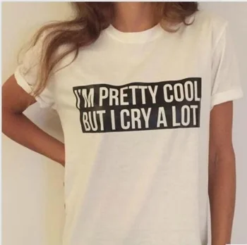 Jsem Docela v Pohodě, Ale já jsem Plakat Hodně Tumblr Rčení, Funny T-Shirt Ženy Grunge Sassy Roztomilé Grafické Tee Street Styl Cool Tričko quote