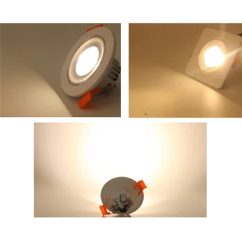 Stmívatelné LED Downlight 3W 5W Kolo COB Zapuštěné Lampa 220V 230V 110V Led Žárovka, Ložnice, Kuchyně, Vnitřní LED Bodové Osvětlení