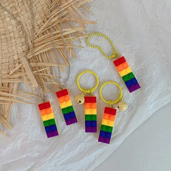 In Populární lesbické doplňky rainbow stavební blok Klíčenka lesbické hrdosti náhrdelník lgbt milence odznak dárky