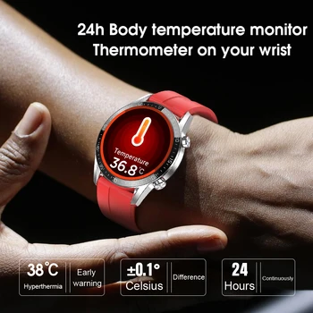 T03 Teploměr Chytré Hodinky Tělesné Teploty Sledování IP68 Vodotěsný Bluetooth Krevního Tlaku, EKG Sportovní Náramek Smart Band