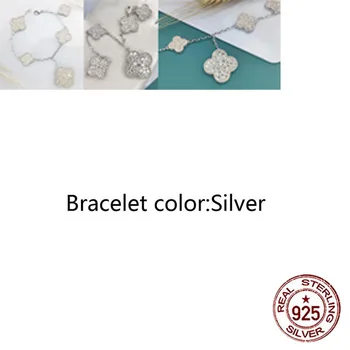 S925 sterling silver náramek jednoduchý osobnosti módní styl diamond 5 květina čtyři leaf clover tvar poslat přítelkyni dárek