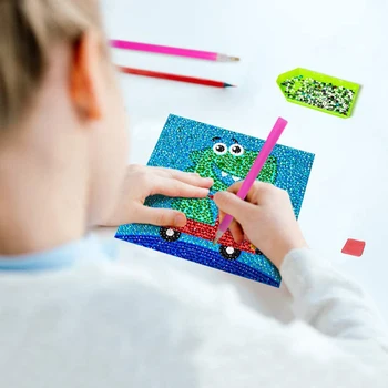 Diamond Malování Kit pro Dítě DIY 5D Dinosaurus Mozaika Dělat bez Rámu, pro Dítě, Snadné DIY Plný Vrták Malování podle čísel Sady