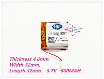 463232 3.7 V 500MAH Lithium-Polymerová Dobíjecí Baterie Li Po li ion Pro MP3 MP4 DVD Kamery, GPS, bluetooth elektroniky