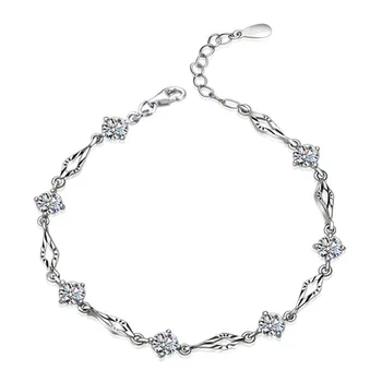 925 sterling silver módní lesklé crystal dámy'bracelets šperky ženské ženy k narozeninám dárek levné drop shipping