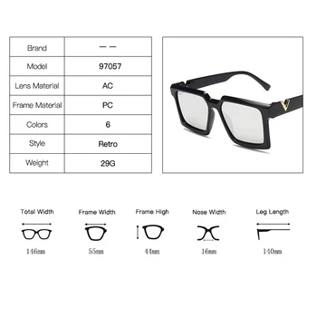2020 Nová Značka Ženy, sluneční Brýle Brýle Čtverečních Osobní Flat Top, Barevné sluneční Brýle Vintage Brýle UV400 Vysoce Kvalitní
