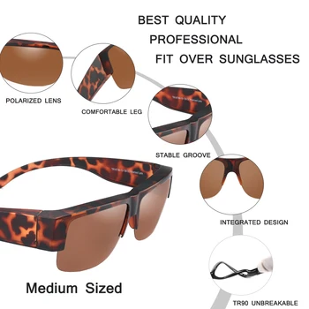POLARSNOW se Vešly Přes Brýle Polarizované pro Muže a Ženy, Ultra Lehké TR90 Rám Nosit Na Běžné dioptrické Brýle Jízdy