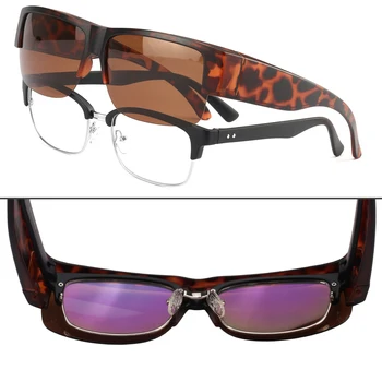 POLARSNOW se Vešly Přes Brýle Polarizované pro Muže a Ženy, Ultra Lehké TR90 Rám Nosit Na Běžné dioptrické Brýle Jízdy