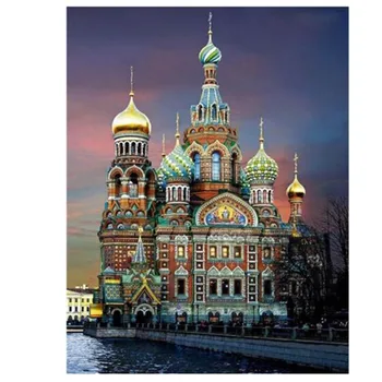 3D Diy Diamantový Vyšívání, Malování St. Petersburg Církve, Domácí Dekorace Diamond Malování Cross Stitch