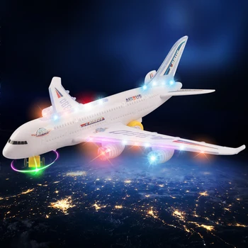DIY Montáž Letadel Airbus, Autopilot Flash Zvuk Letadla, Hudby, Osvětlení, Hračky, Elektrické Letadlo DIY Hračka pro Děti, Děti, Gif