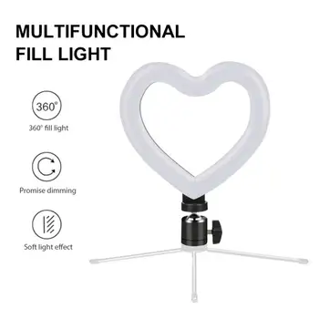 6 Palcový tvaru Srdce Stmívatelné Kroužek Světla Pro Live Stream Make-up Mini Led Fotoaparátu Kroužek Světla Pro Fotografování, Video, Vyplnit Světlo