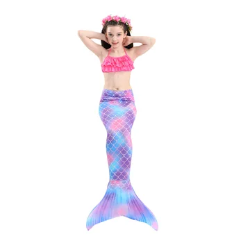 Dětský Mořská panna Ocas Cosplay Kostýmy, Plavky, Bikiny Tři-kus Hot Spring Pool Party Plavky