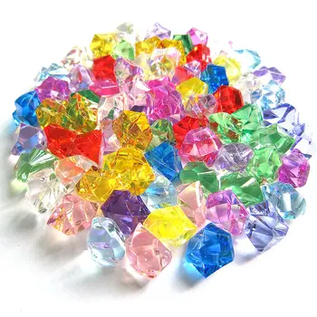 200 ks Plastových Akryl Crystal Diamond Drahokam Nepravidelné LEDOVÝCH Skalách Tabulky Scatter Váza dekor DIY Party Holiday Home Dekorace