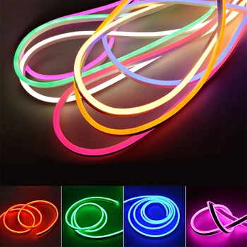 220V Neon Light Strip DIY Flexibilní Venkovní Vánoční Dovolenou 120LEDs/M LED Víla Pruh Lano Trubice Proužek Lampa, Dekorace, Světlo